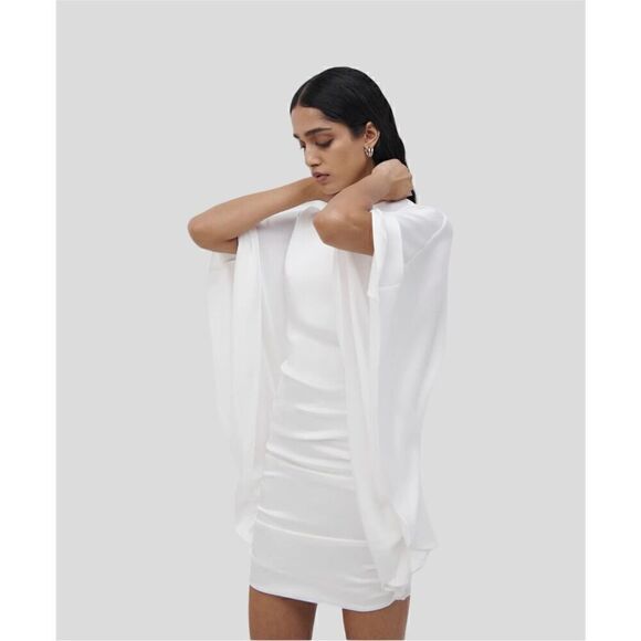 Jonathan Simkhai Kadence Bell Sleeve Mini Dress White-Size 0 - Picture 3 of 10